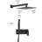 Shower System, Brass Matte Black Shower Faucet Set Shower System 10 Inch Rainfall Shower Head With Handheld Sprayer Bathroom Luxury Rain Mixer Combo Set, Roughin Valve Included
