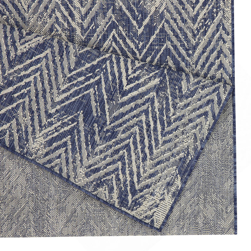 Tapis intérieur / extérieur bleu Sunshine, Tapis de couloir 2 pi 7 po x 7 pi 3 po