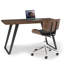 Bureau plat en bois d'acacia massif l 54 po Lowry, style industriel avec pieds en métal inclinés
