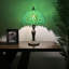 Lampe de table en verre coloré teinté vert avec ampoules DEL incluses 12 po x P 12 po x H 19 po