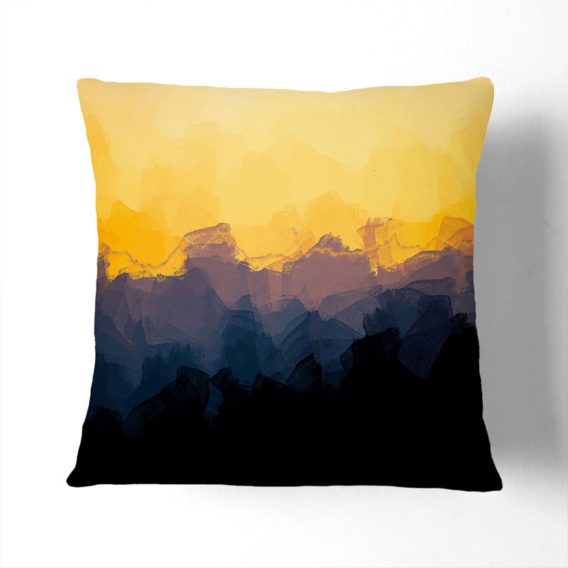 Mount Seymour in Canada Cushion with Filling, Black, 40cm H x 40cm W x 15cm D