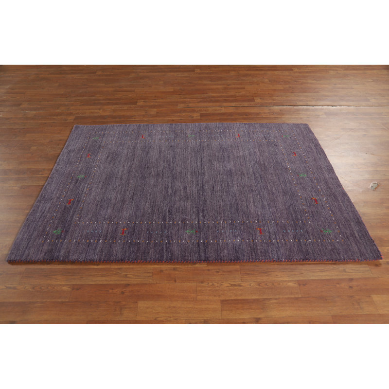 Purple Handmade Gabbeh Oriental Rug 4x6