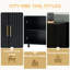 Buffet à lattes ondulées verticales 63,1 po à 4 portes verticales, armoire de rangement au design élégant, pieds en bois massif avec poignées peintes en métal
