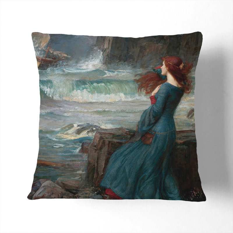 Miranda The Tempest Square Throw Cushion, Black, 55cm H x 55cm W x 20cm D
