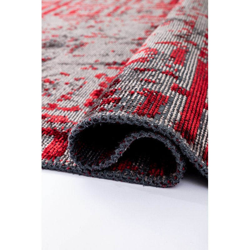 Rapture Red/Gray GeometricLuxury Area Rug, Rectangle 7'10" x 9'10"