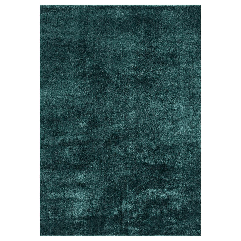 Taeler Washable Modern Living Room Rug Polyester Plain Indoor Area Rug with Low Pile - Anti-Slip Felt Backing SuperSoft Carpet Bedroom-Hallway, Emerald