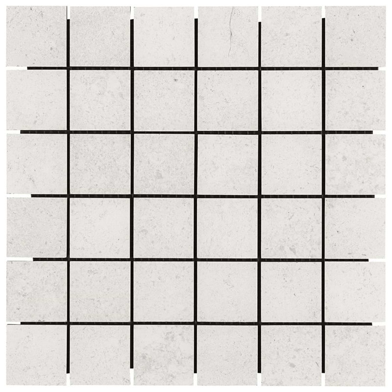 New Rock 2X2 Matte Porcelain Mosaic, Perla White