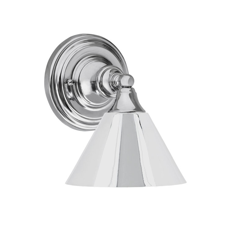 Wall Sconce Shown With 7" Cone Metal Shade, Chrome
