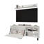 Meuble télé blanc avec rangement ouvert
