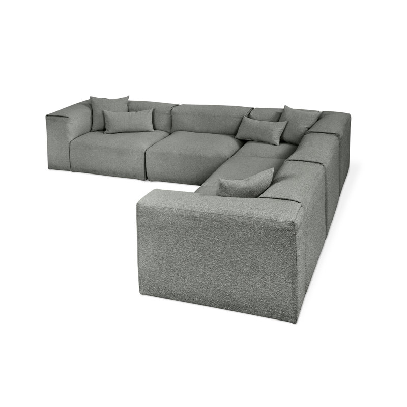 Canapé modulaire rembourré 5 pièces Nest, Scoria Boucle