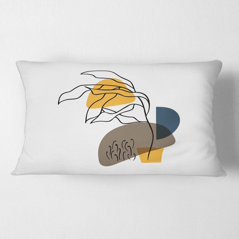 Housse de coussin rectangulaire en forme de V Flowers on Minimal Shapes
