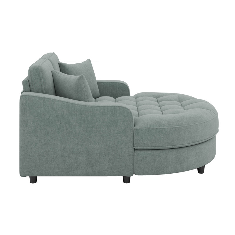 Canapé-lit rembourré avec coussins détachables, Vert brumeux