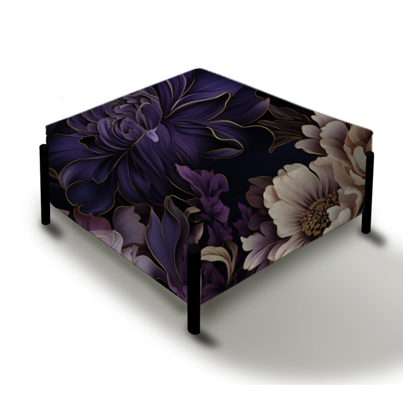 Shadowed Blossoms Moody Patterns - Grand repose-pieds carré floral