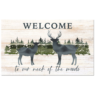 Tapis de sol pour l'entrée et la réception Welcome Deer 29,5 po x 17,75 po