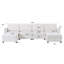 Grand canapé modulaire moderne, canapé modulaire en U avec fonction de rangement, canapé-lit de 123 po avec repose-pieds, méridienne modulaire à 6 places pour salon, chenille
