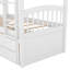 Lit simple au-dessus d'un lit superposé blanc avec lit gigogne et 3 tiroirs - Aménagement et matériaux de la chambre à coucher-472177914