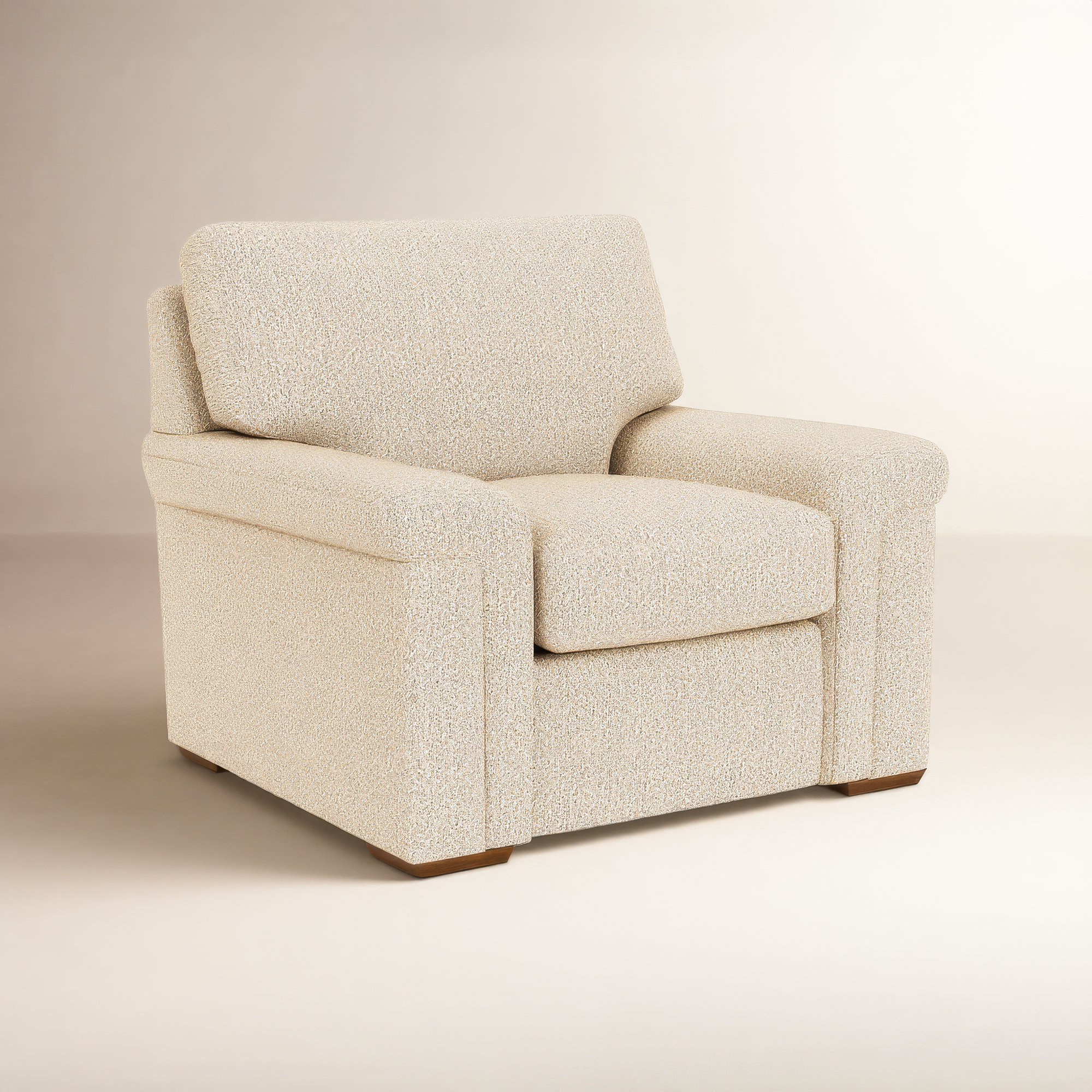 Upholstered Chair And A Half, White Polypropylene/Olefin