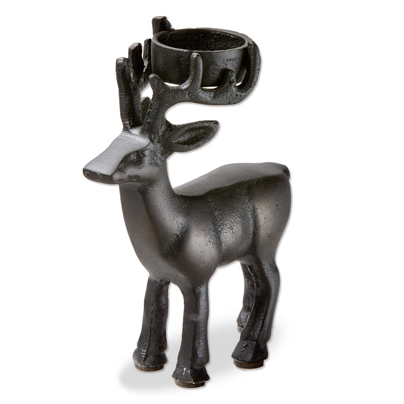  Black Deer Metal Tealight Candle Holder