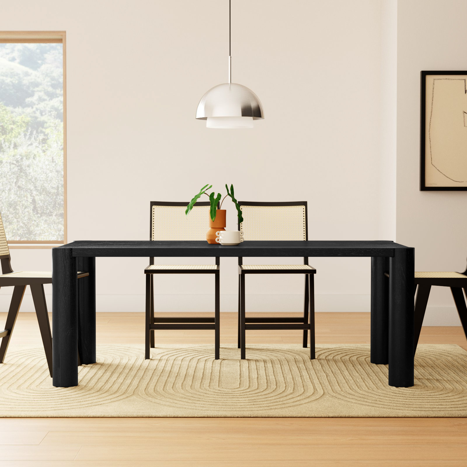 Channing Dining Table, Black, 36" W x 76" L