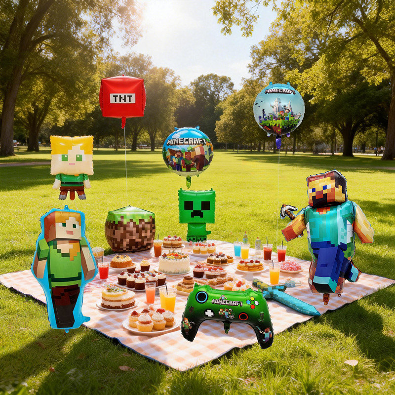 10 Pcs Minecraft Party Decoration Balloons, Minecraft Party Supplies
