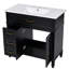 Meuble-lavabo 36 po avec lavabo, armoire de salle de bain avec tiroirs, cadre solide et panneau de fibres à densité moyenne, un paquet, noir