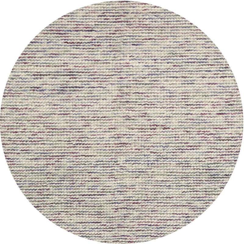 Tapis contemporain gris, Rond 8 pi