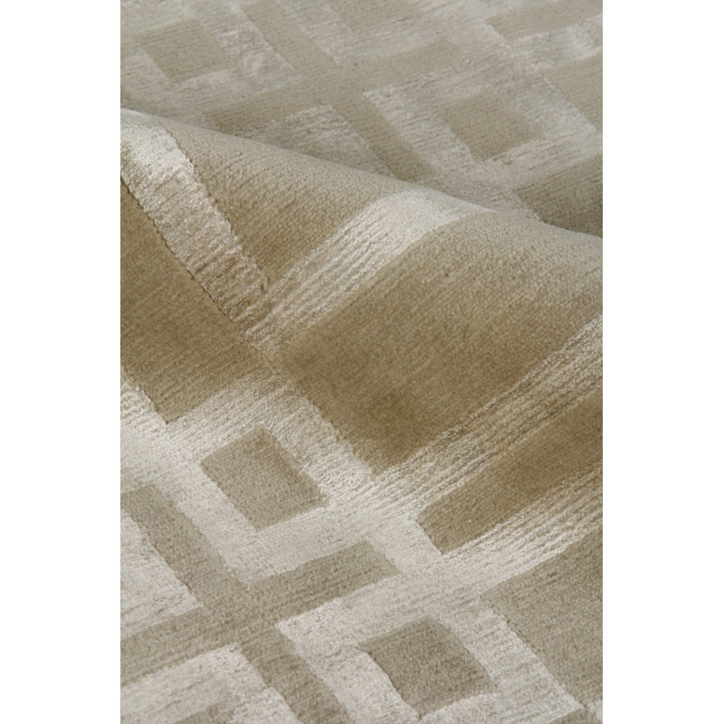 Super Tibetan Hand Knotted Geometric Area Rug, Rectangle 9' x 12'