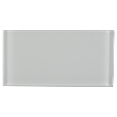 Carreau de mosaïque murale en verre brillant 3 po x 6 po Olivian White Subway