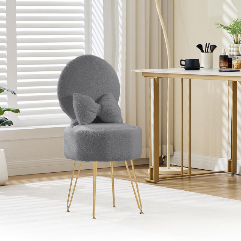 Dressing Table with Seat, Gray