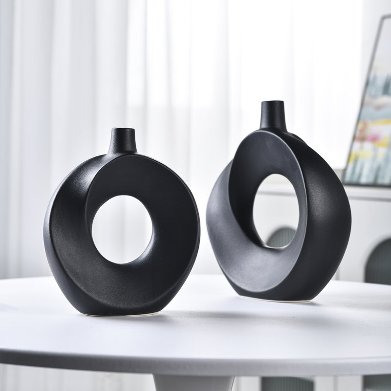 Vase de table en céramique Cassilis, Noir