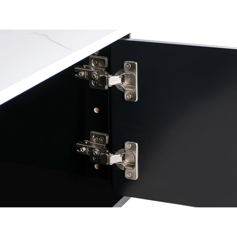 TV Stand GLASTONBURY, White/Black