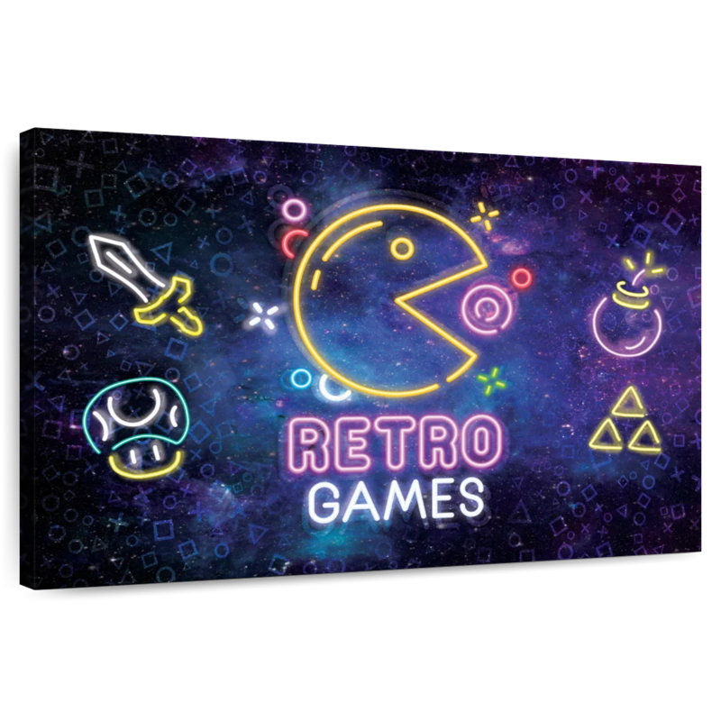 Keiraleigh Neon Retro Games, 24" H x 36" W