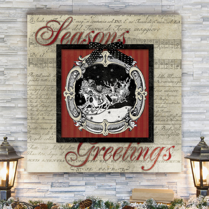 «Time for Santa», peinture, H 16 po x l 16 po x P 1 po, Toile tendue