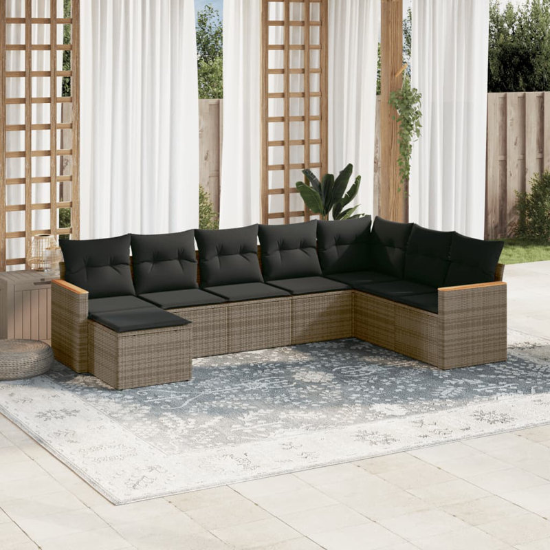 Grand canapé modulaire en rotin PE Vidaxl