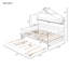 Lit double en bois avec lit gigogne et tablettes, lit de jeu pour enfants, blanc, structure en pin robuste-7887571