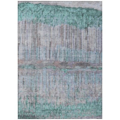 Machine Washable Indoor/Outdoor Chantille ACN2428 Abstract Rug