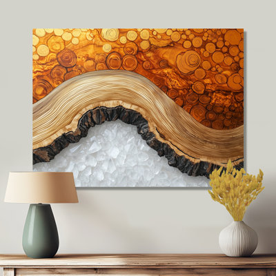 Gold Of The North Amber River I - Forest Metal Wall Art For Living Room