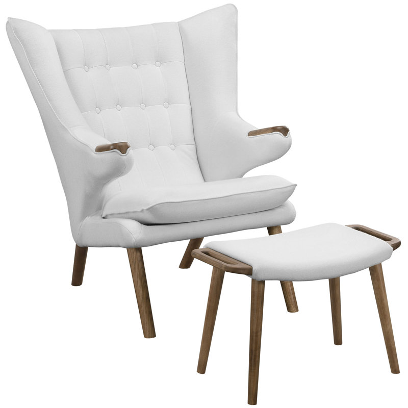 Méridienne avec repose-pieds Modway Bear, Blanc