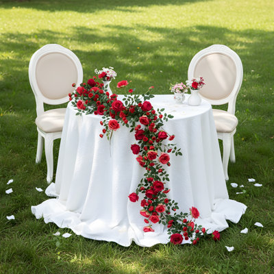 5.6 Ft Artificial Flower Garland, Rose Vine Decoration, Faux Vine Silk Flower Hanging Rose Garland, Suitable For Wedding Arches, Garden Backdrops, Engagement Ceremonies, And Banquet Decorations.