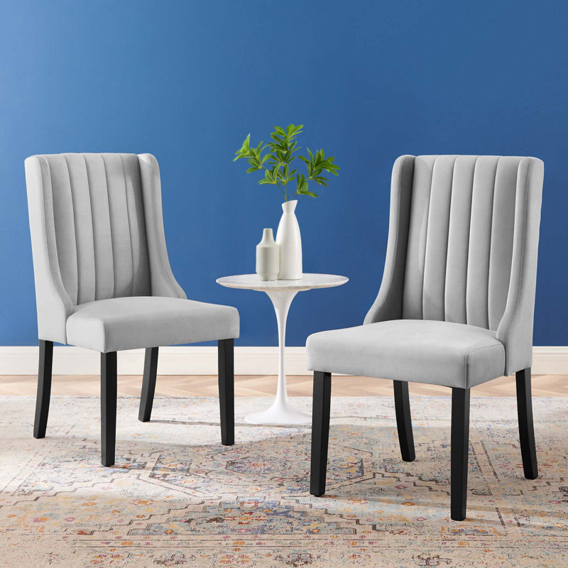 Ensemble de 2 chaises d'appoint de salle à manger Rensons Parsons, Gris clair