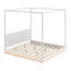 Wood LED Canopy Bed ,Canopy Platform Bed With Support Slats-947546904