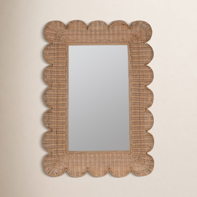 Brooke Scalloped Rattan Mirror