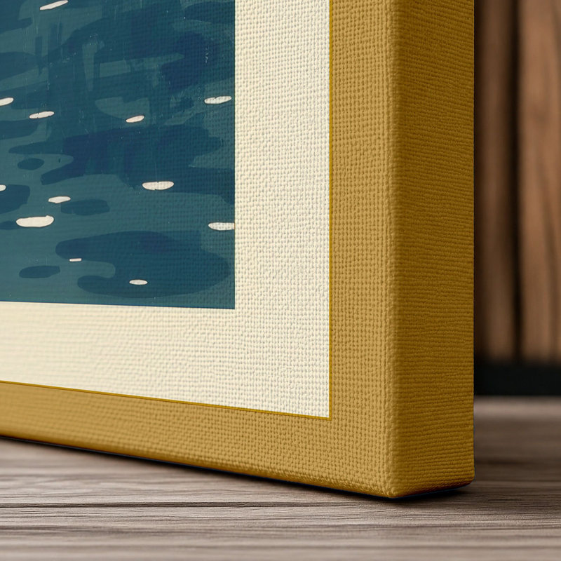 Giraffe Emerges Coastal - Wrapped Canvas, 18x12 - 45.7 x 30.5 cm, Ochre Border