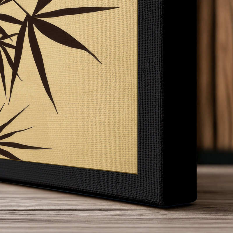 Bamboo in Ink Japandi - Wrapped Canvas, 24x16 - 61.0 x 40.6 cm, Black Border