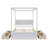  Wood Canopy Bed with Four Drawers, Platform Bed with Support Slats, No Box Spring Needed