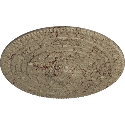 Médaillon de plafond Endurathane Naple, DO 37 1/2 po x P 3 3/8 po (convient aux auvents jusqu'à 3 3/8 po), fini craquelé Gobi peint à la main