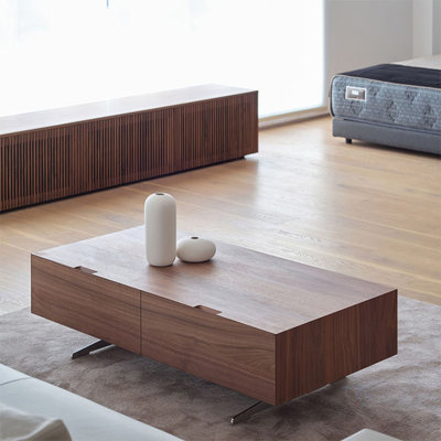 Walnut Manufactured Wood Rectangular Coffee Table