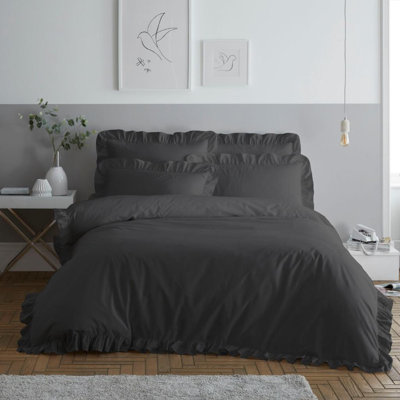 Satin Solid Colour Duvet Cover Set with Pillowcases