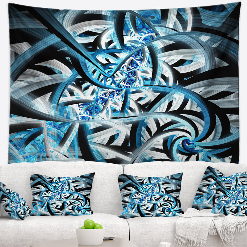 Tapisserie spiral fractal design, H 68 po x l 80 po