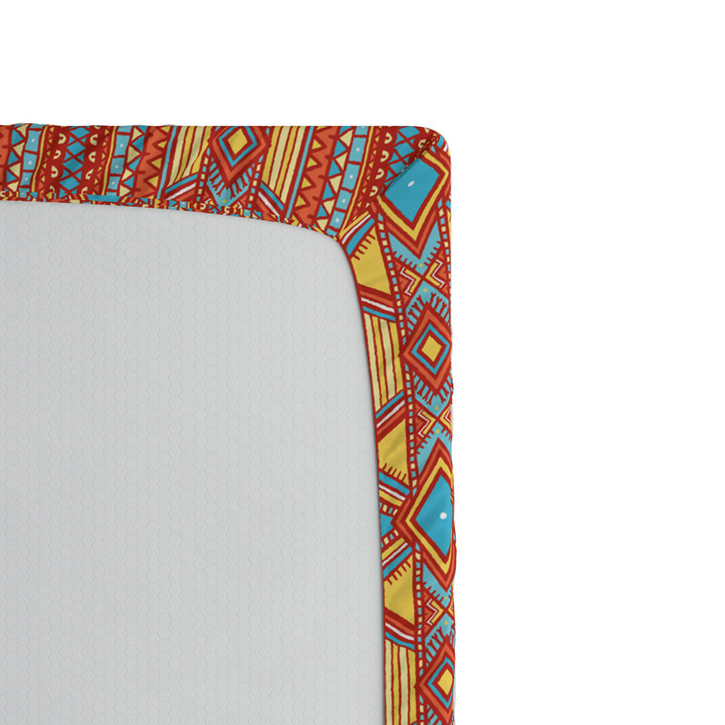Microfiber Geometric Fitted Sheet, Queen Fitted Sheet